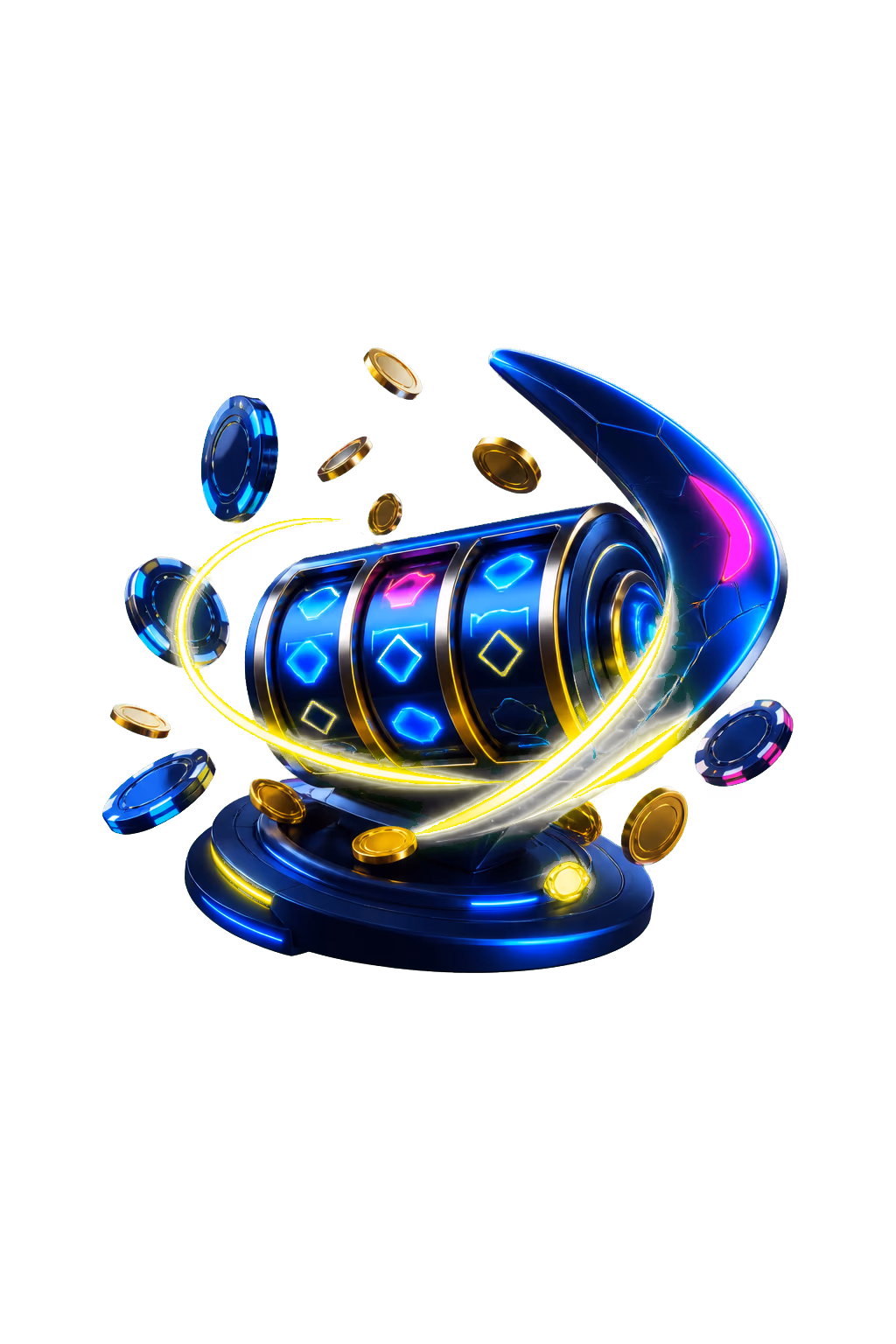 Black and gold three-reel slot machine