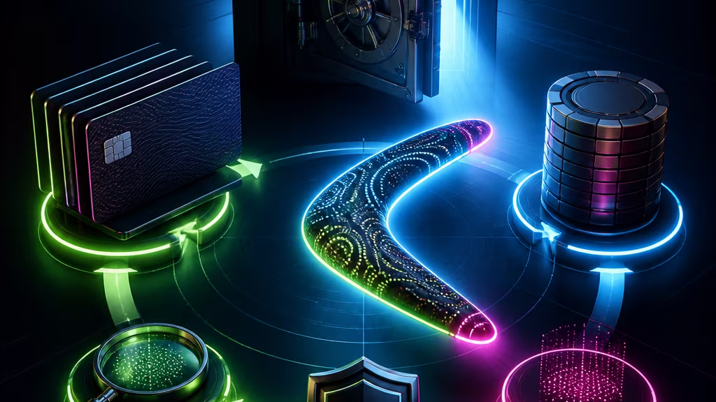 Withdrawal process check scene with vault light and neon casino objects
